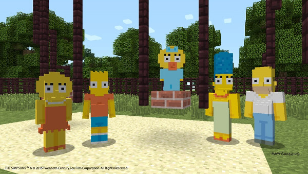 Os Simpsons no Minecraft do Xbox