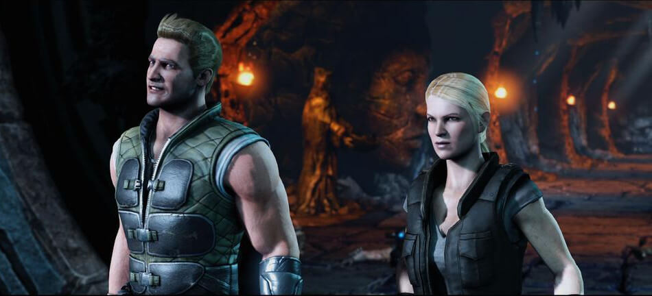 Johnny Cage e Sonya Blade no Mortal Kombat X