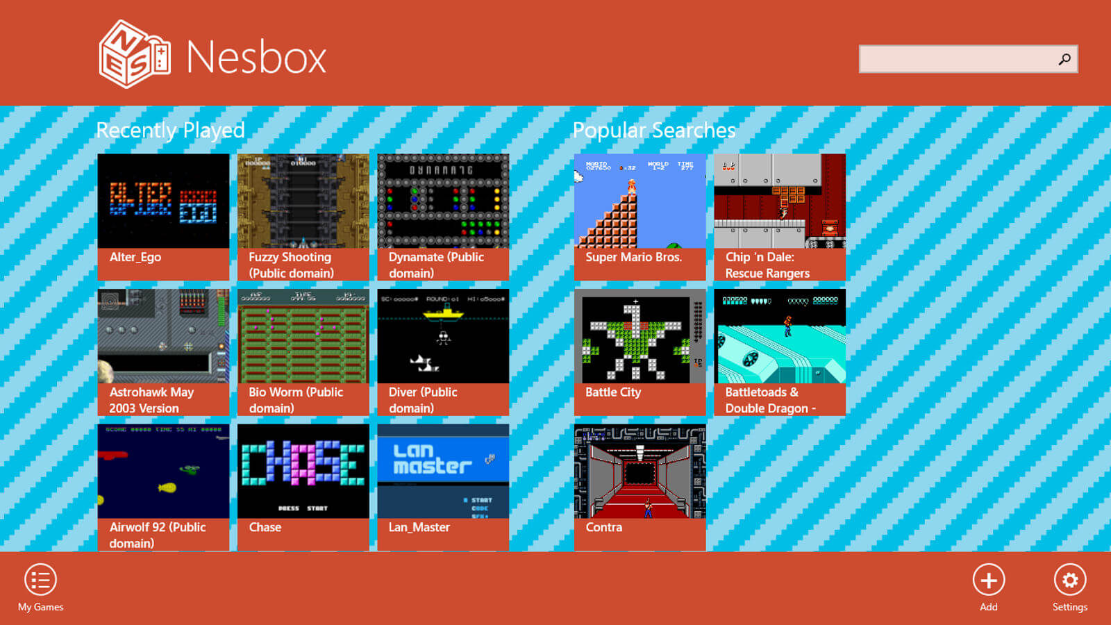 Screenshot do NES Box