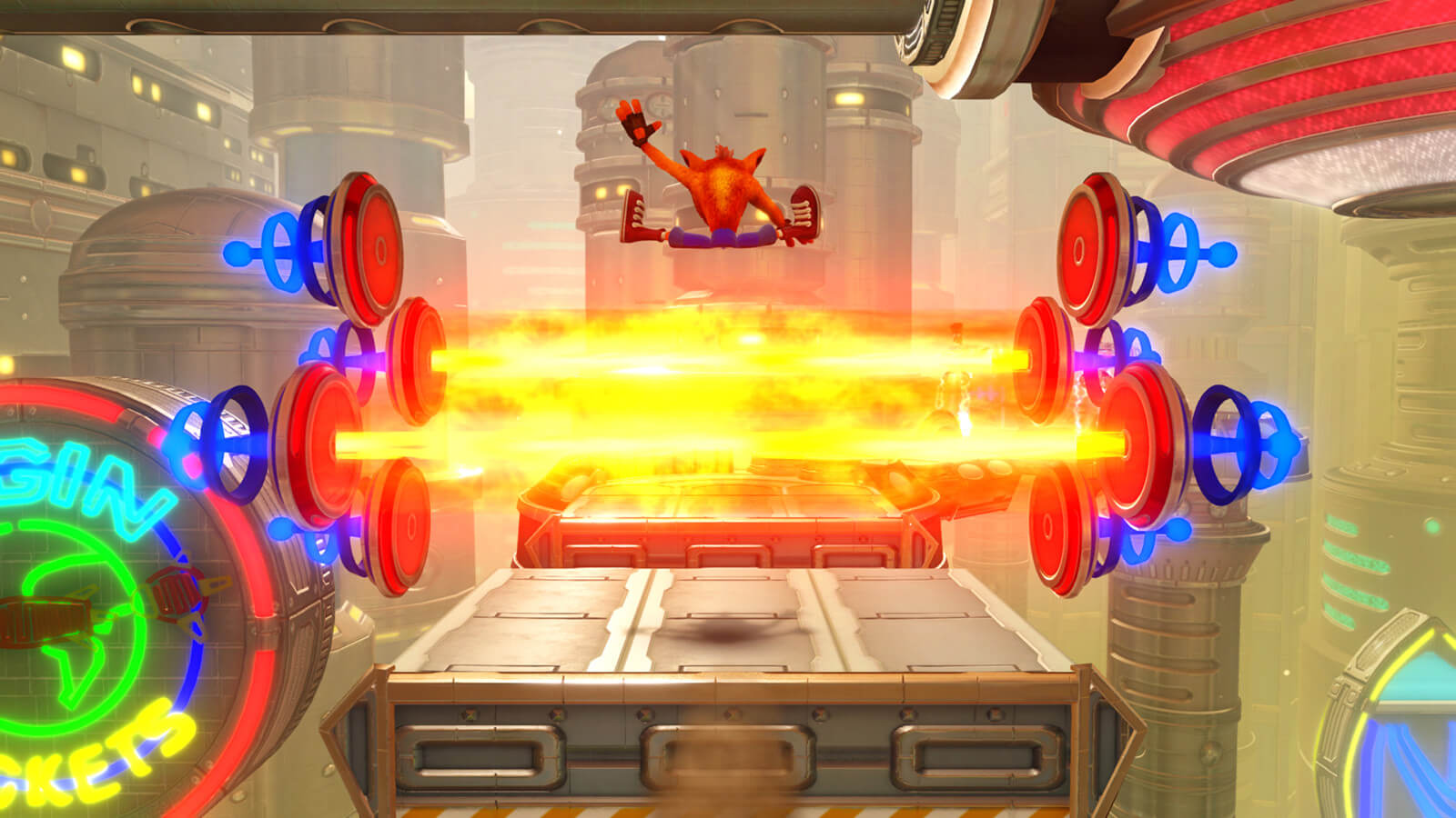 Screenshot da fase Future Tense de Crash Bandicoot N. Sane Trilogy