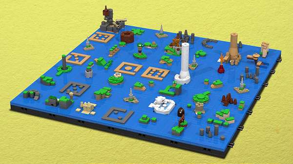 Mapa do The Legend of Zelda: The Wind Waker feito em Lego