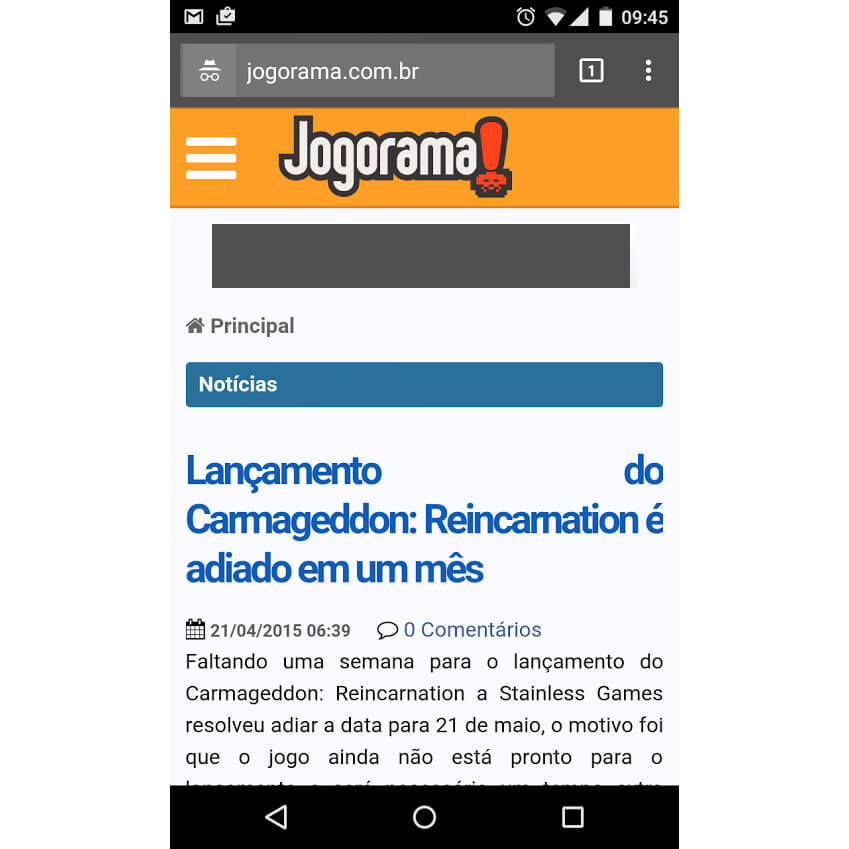 Jogorama com layout responsivo