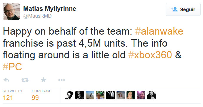 Alan Wake vendeu 4,5 milhões de unidades