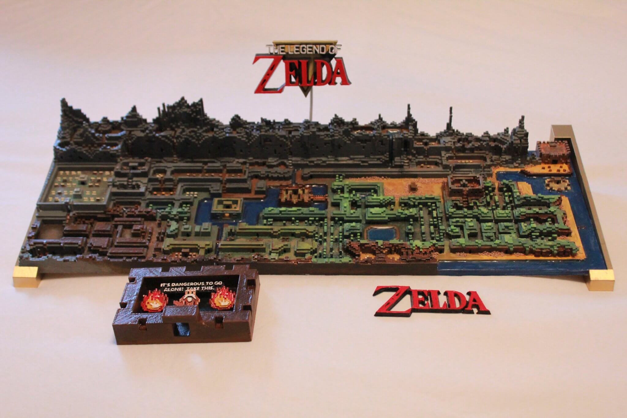 Mapa de The Legend of Zelda feito em impressora 3D