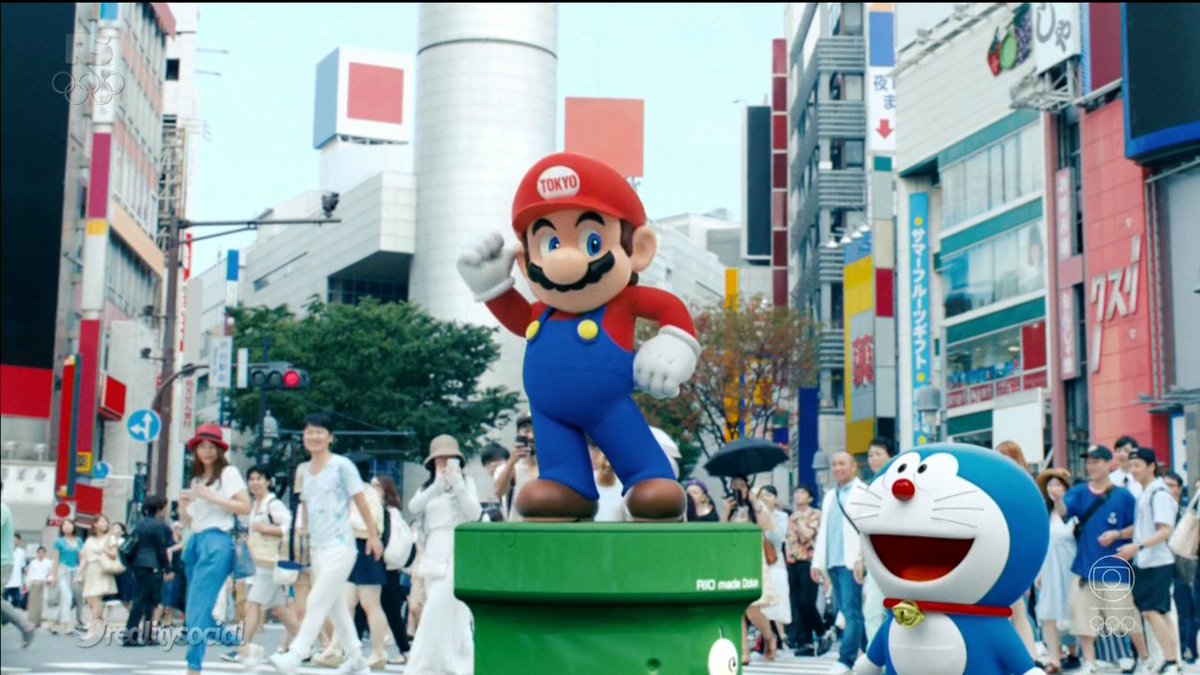Mario aparece no encerramento das Olimpíadas