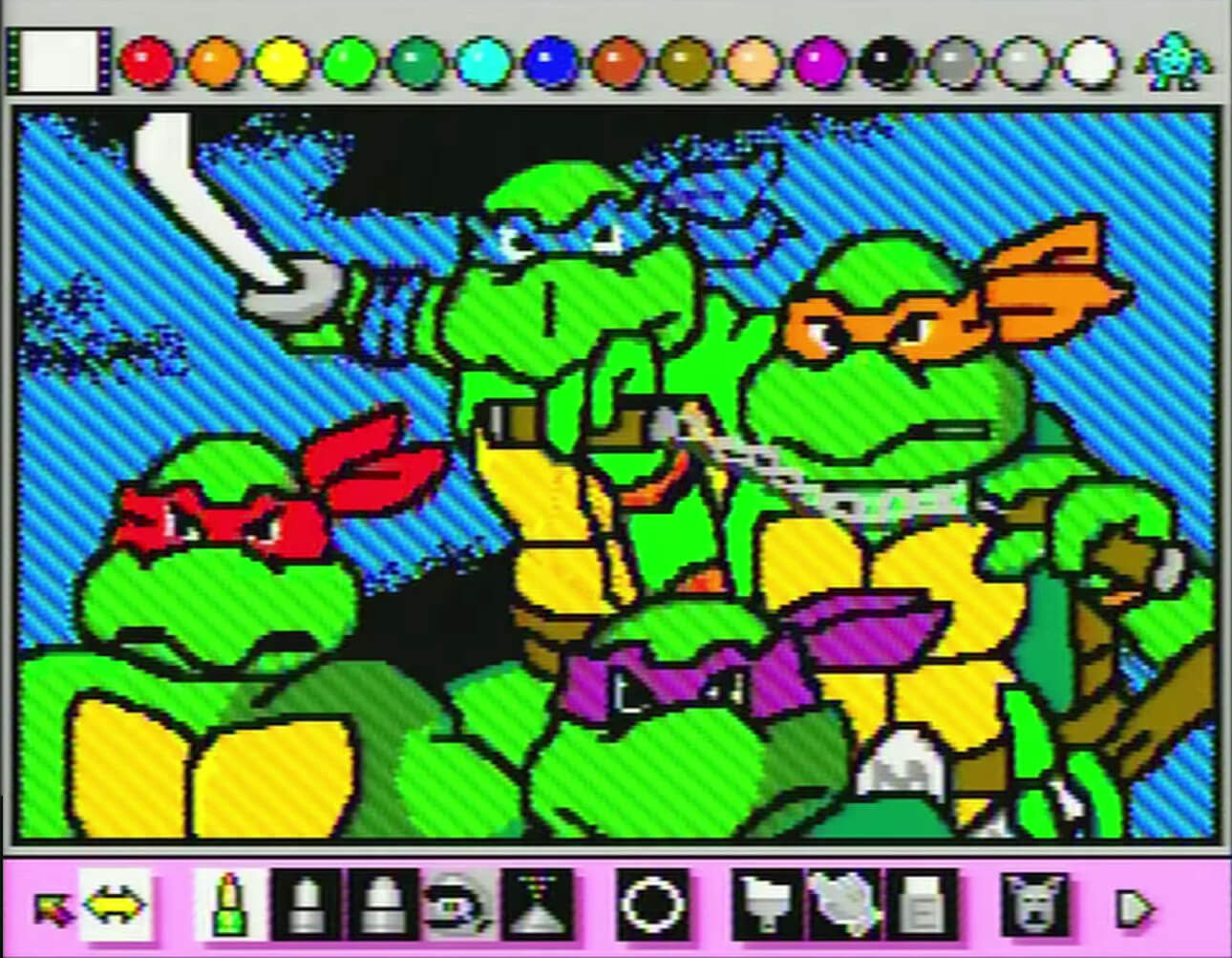 Tartarugas Ninja no Mario Paint