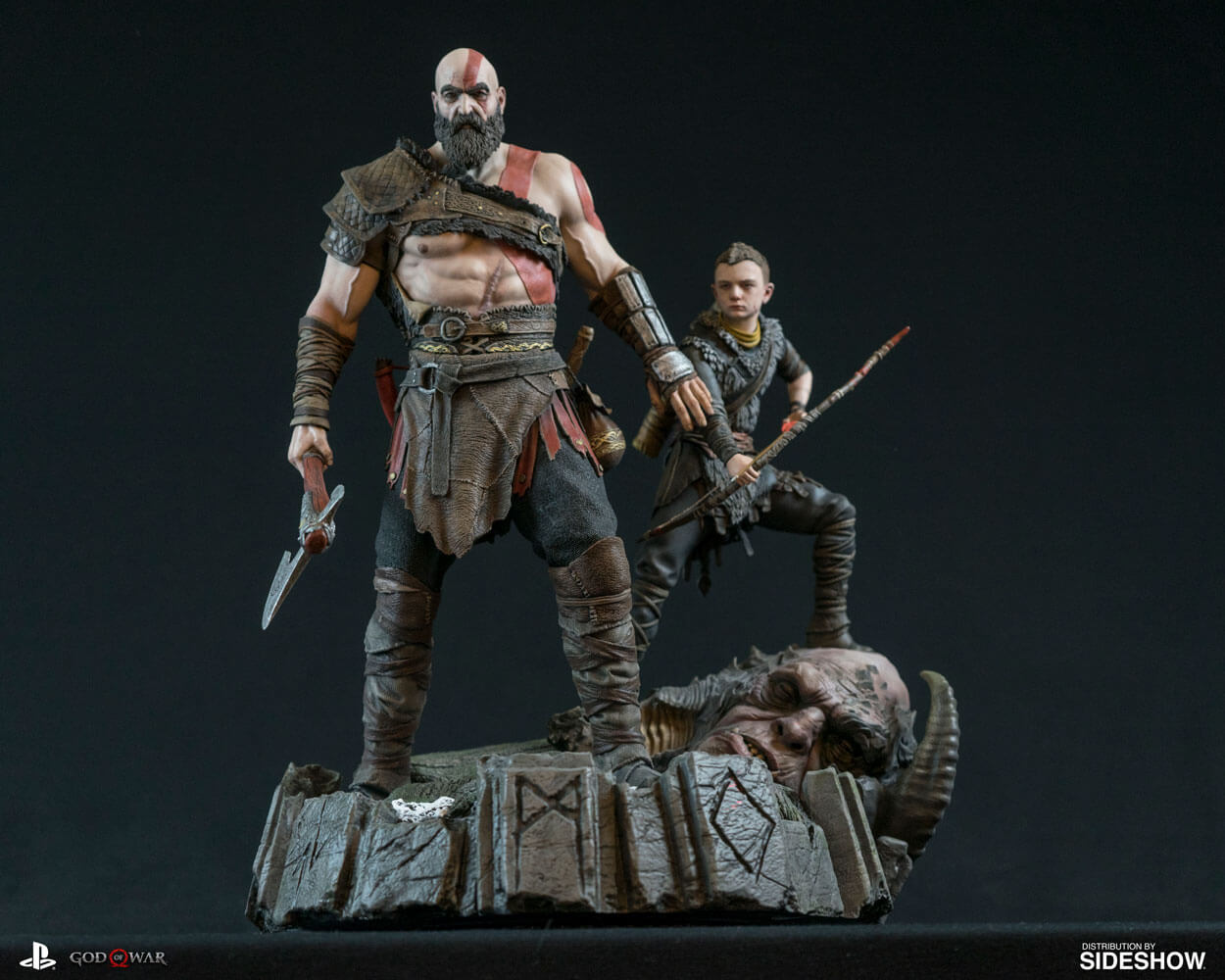 Screenshot de Kratos e Atreus