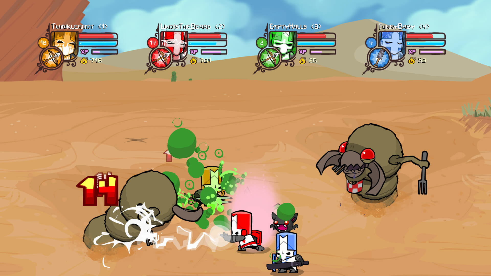 Castle Crashers Remastered é anunciado oficialmente para PS4 e Switch