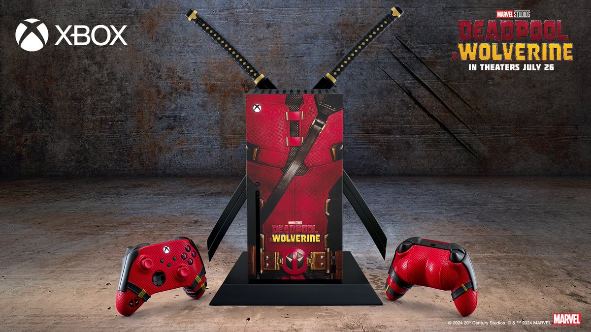 Xbox Series X personalizado de Deadpool & Wolverine